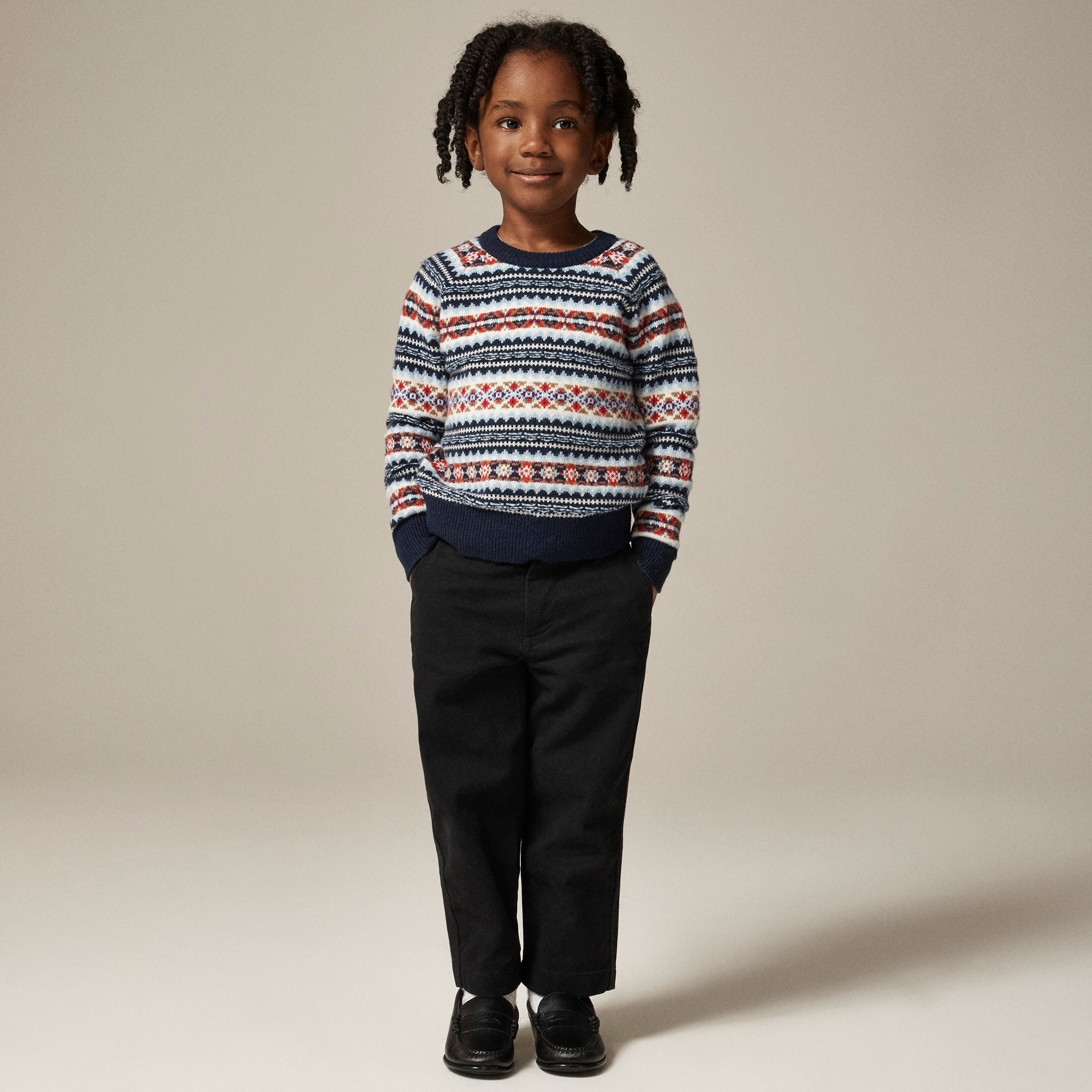 boys Kids' multicolor Fair Isle crewneck sweater