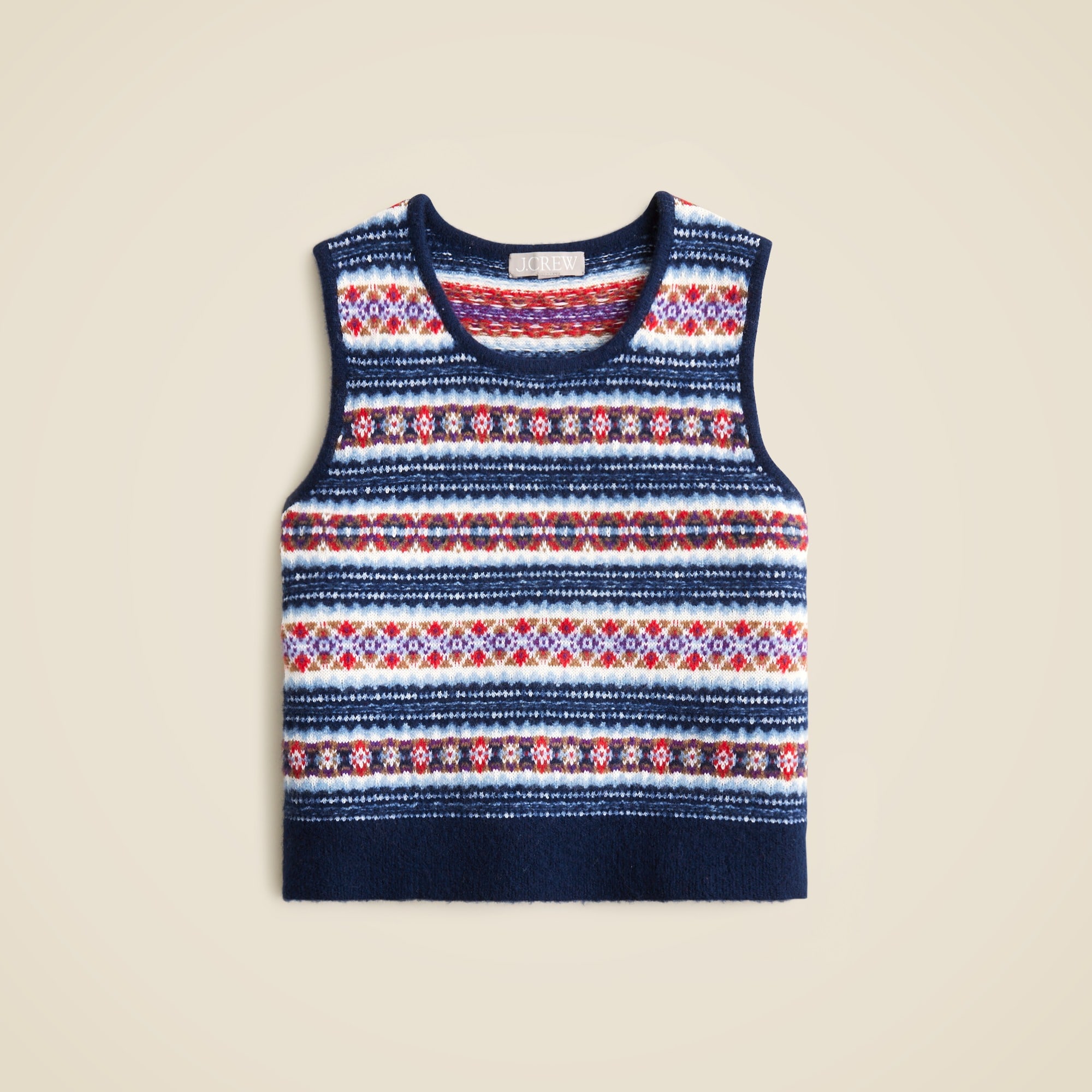  Fair Isle sweater shell in boiled wool blend