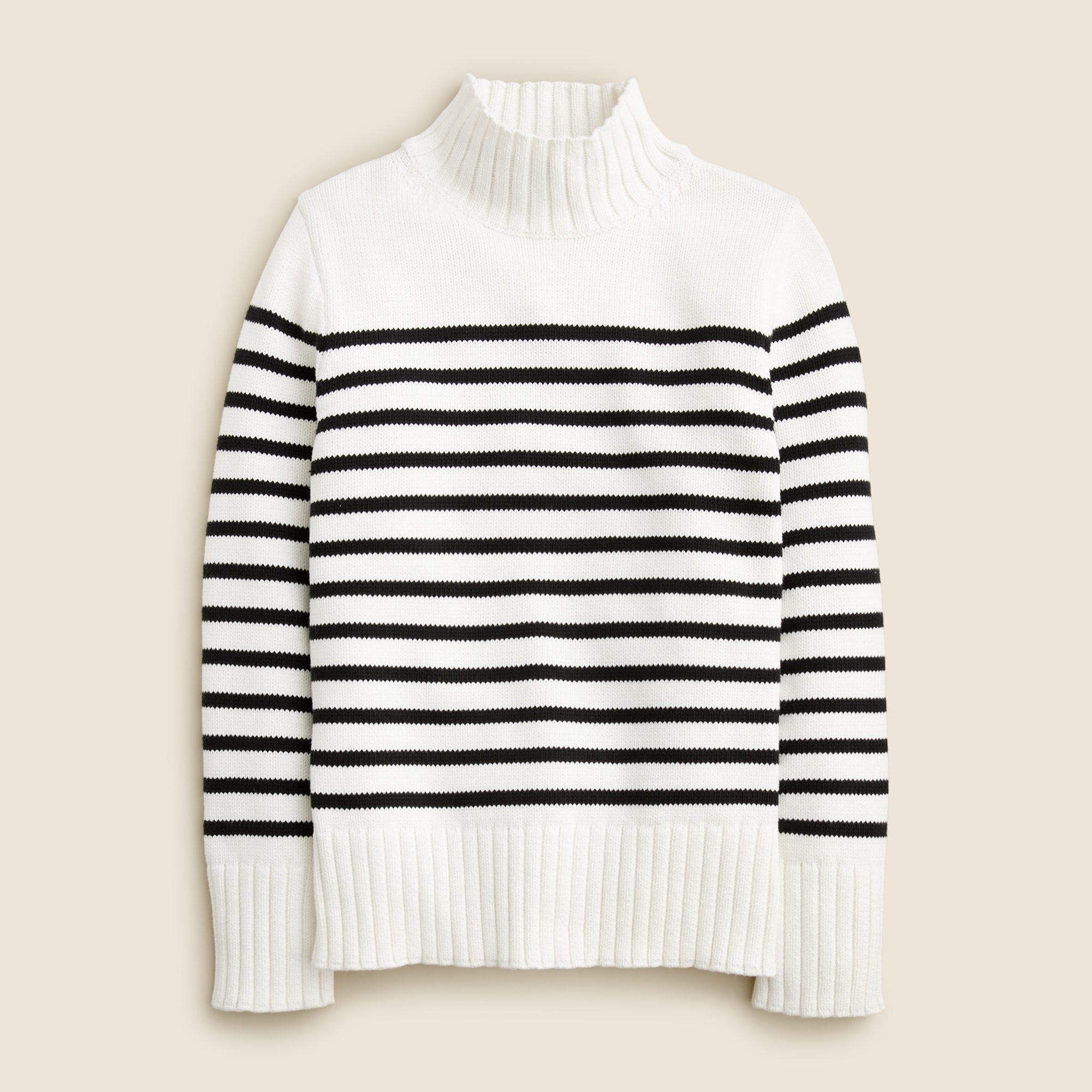 womens Cotton turtleneck sweater in stripe