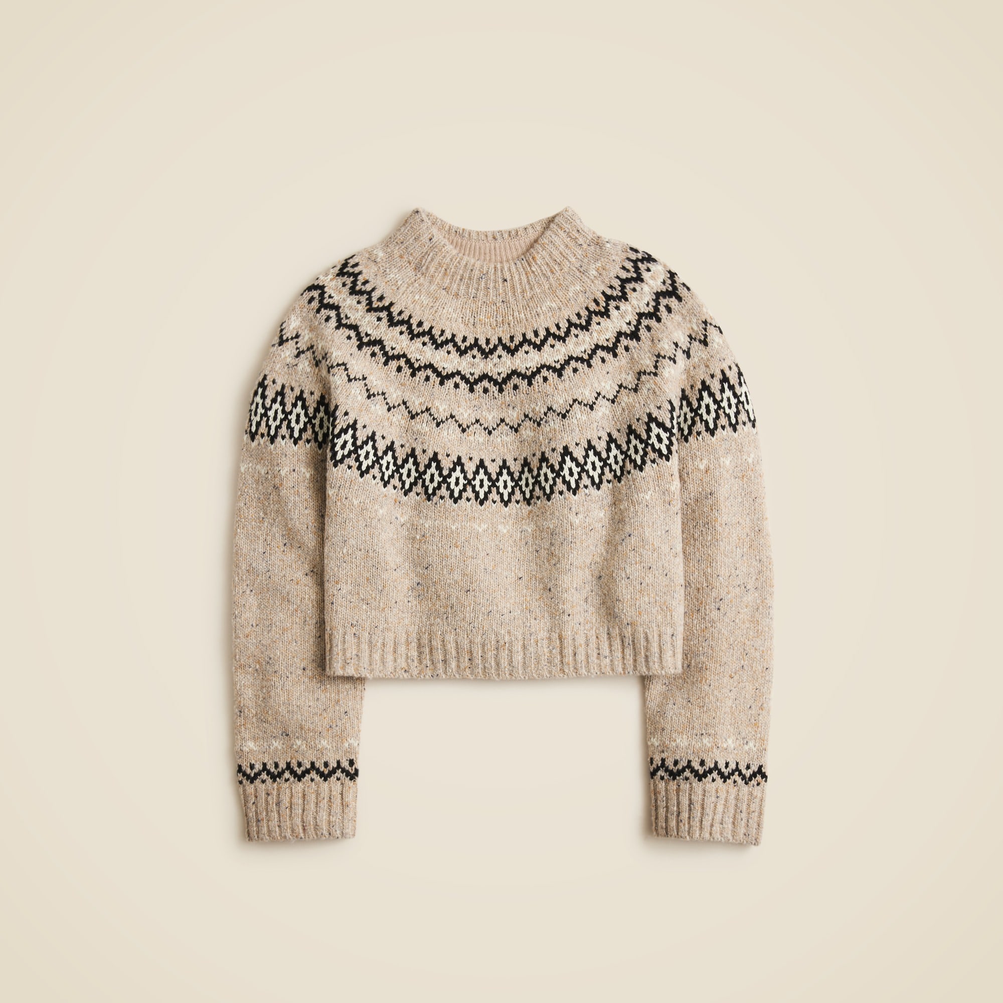  Fair Isle wide-mockneck sweater