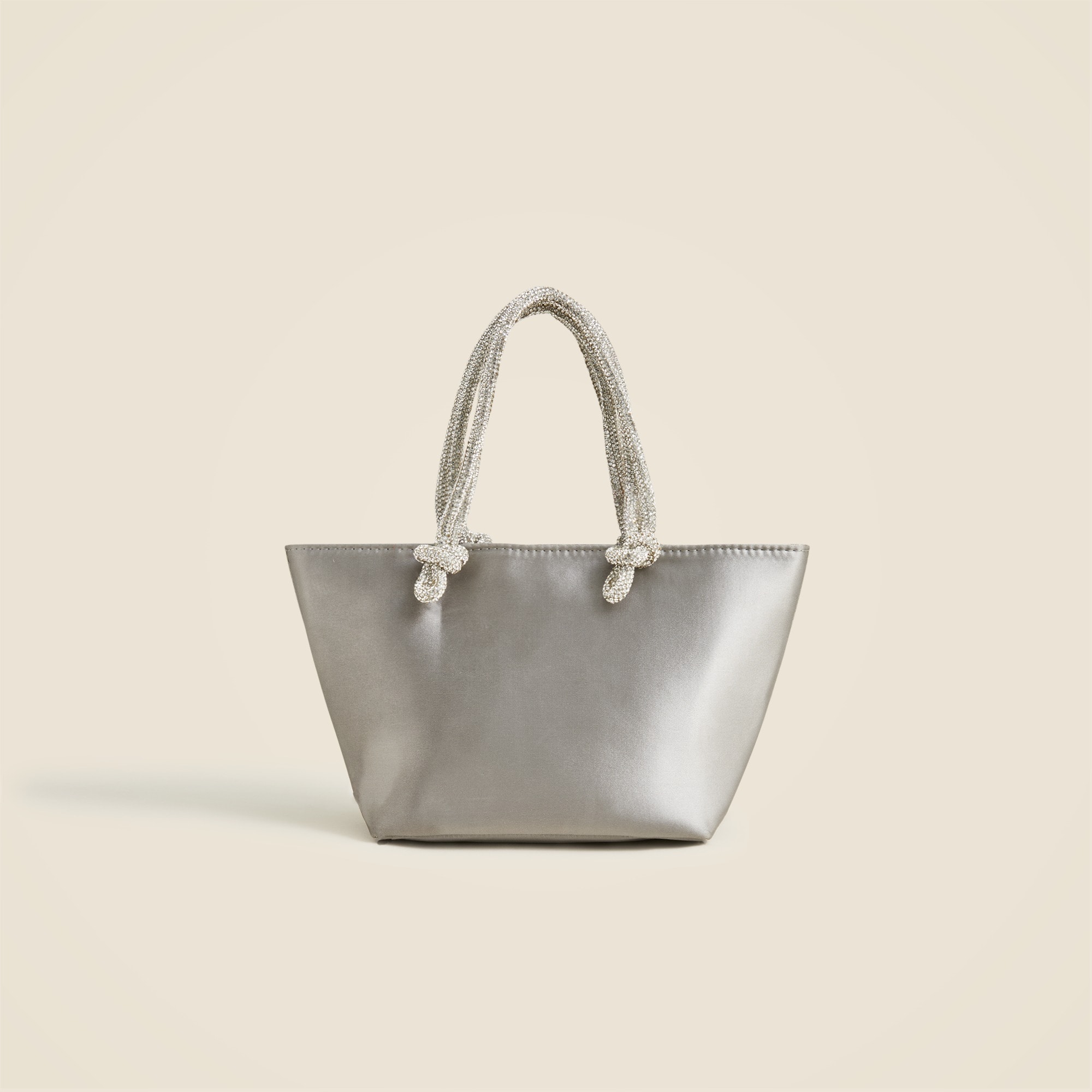 womens Small satin tote with crystal handles