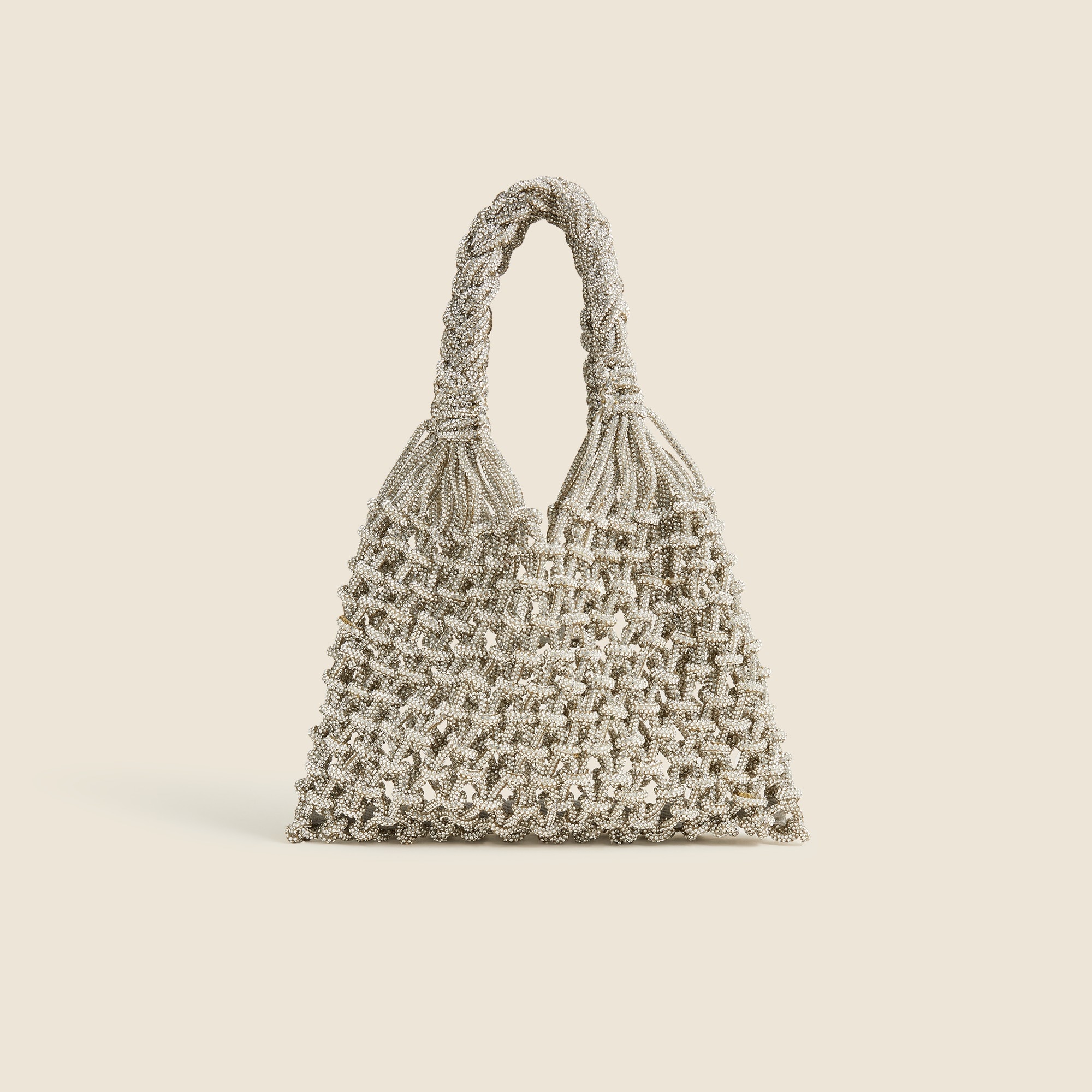 womens Collection small Cadiz handknotted rope tote with crystals