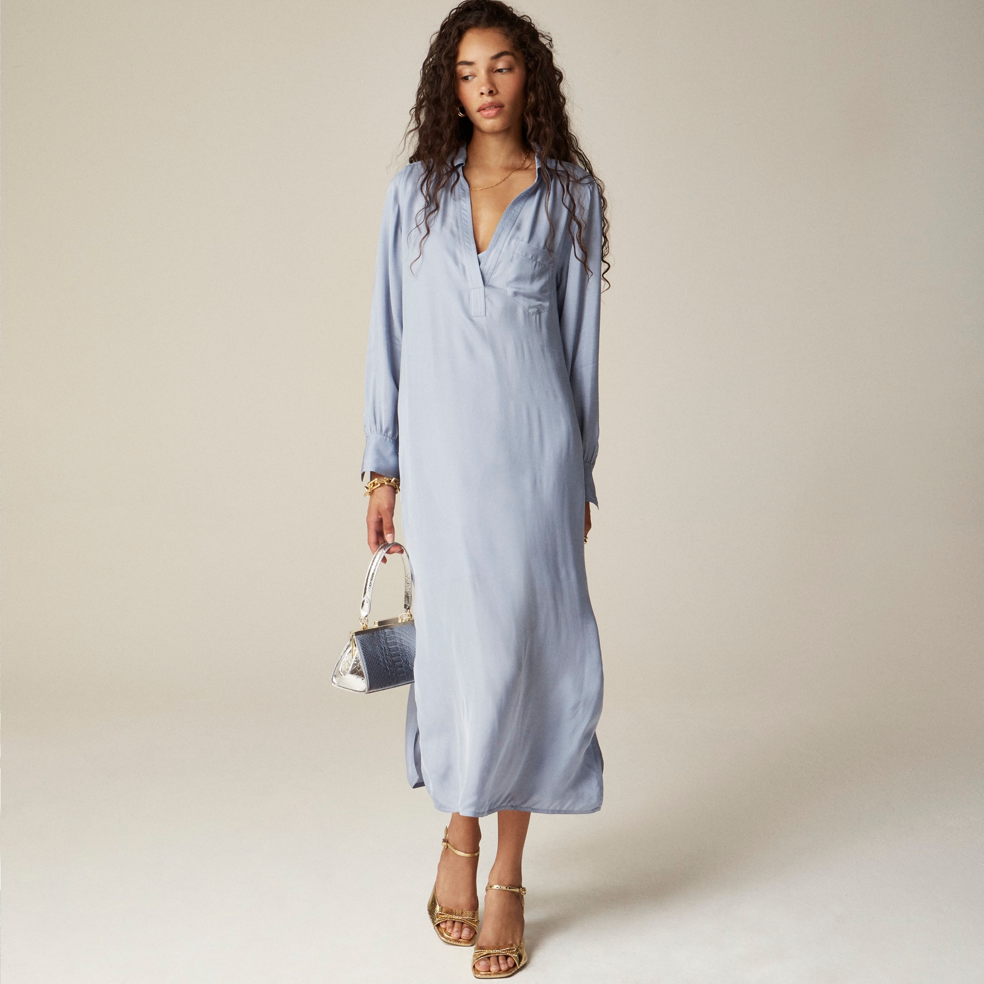 womens Bungalow dress in drapey viscose twill