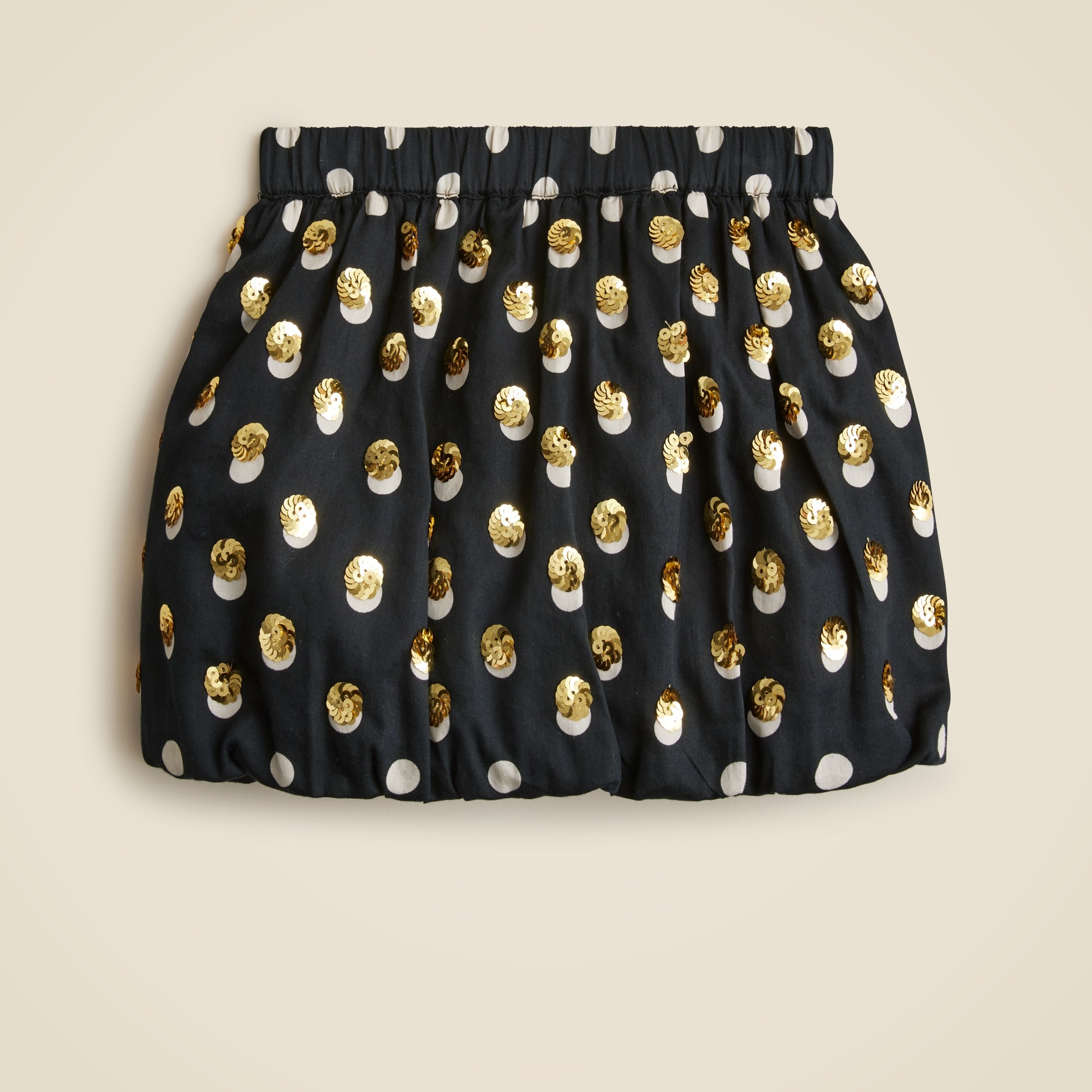 girls Girls' bubble skirt in sequin-dot cotton sateen