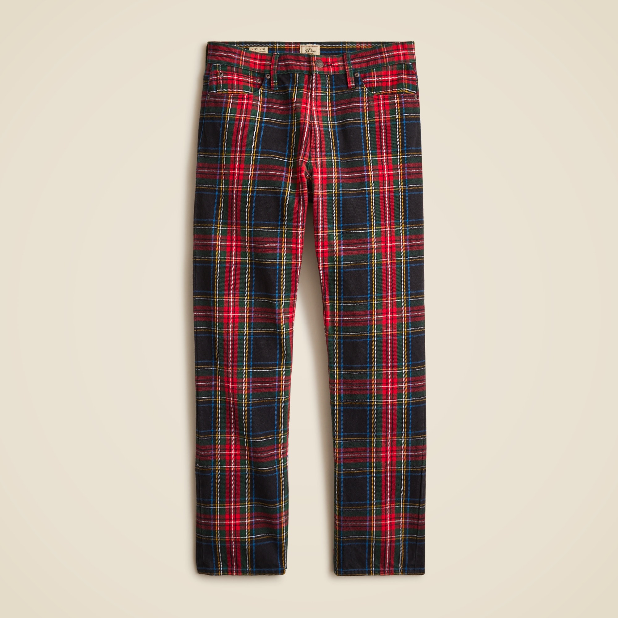 mens Classic five-pocket brushed twill pant in plaid