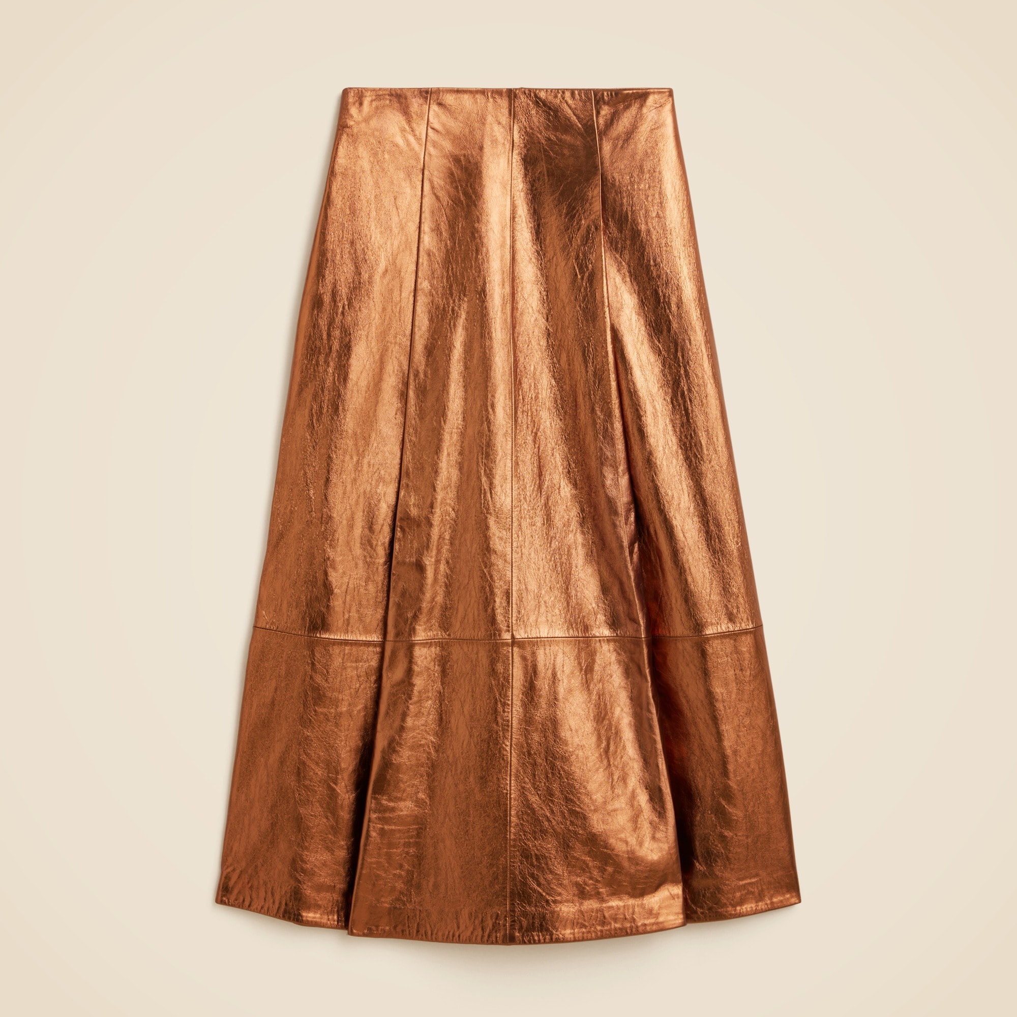 womens Collection seamed skirt in metallic leather