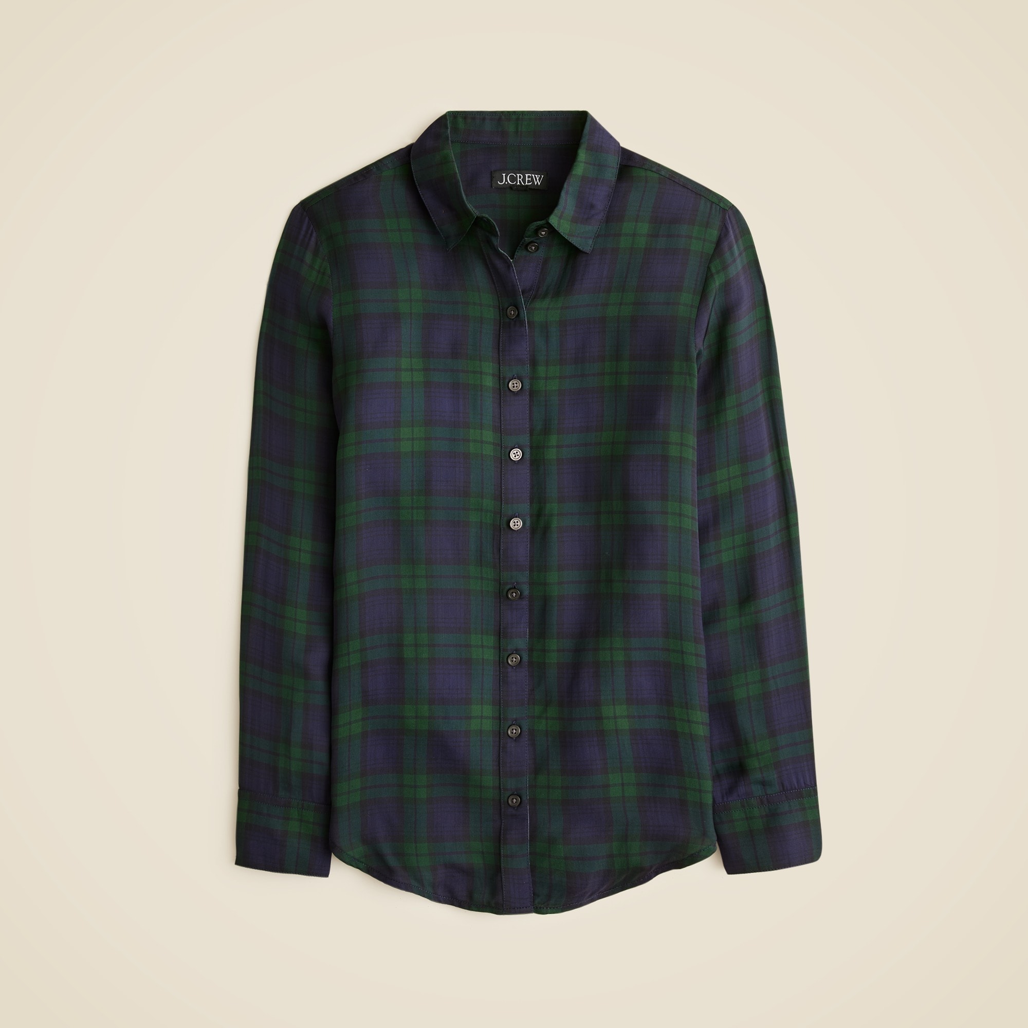  Drapey button-up shirt in Black Watch tartan