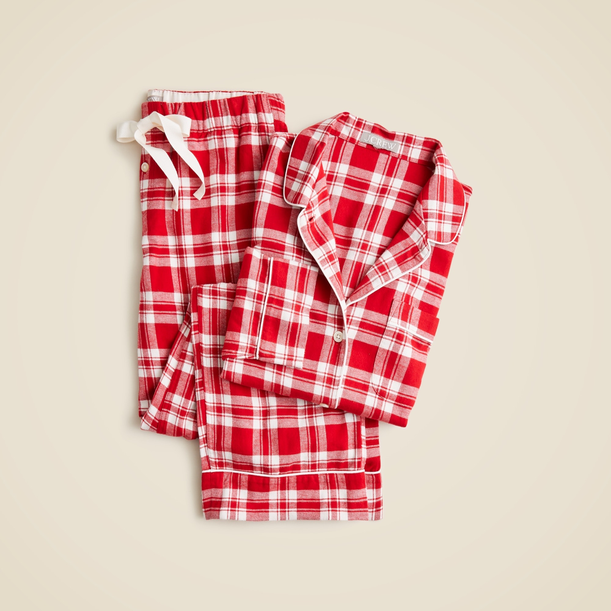  Cotton flannel pajama pant set in plaid