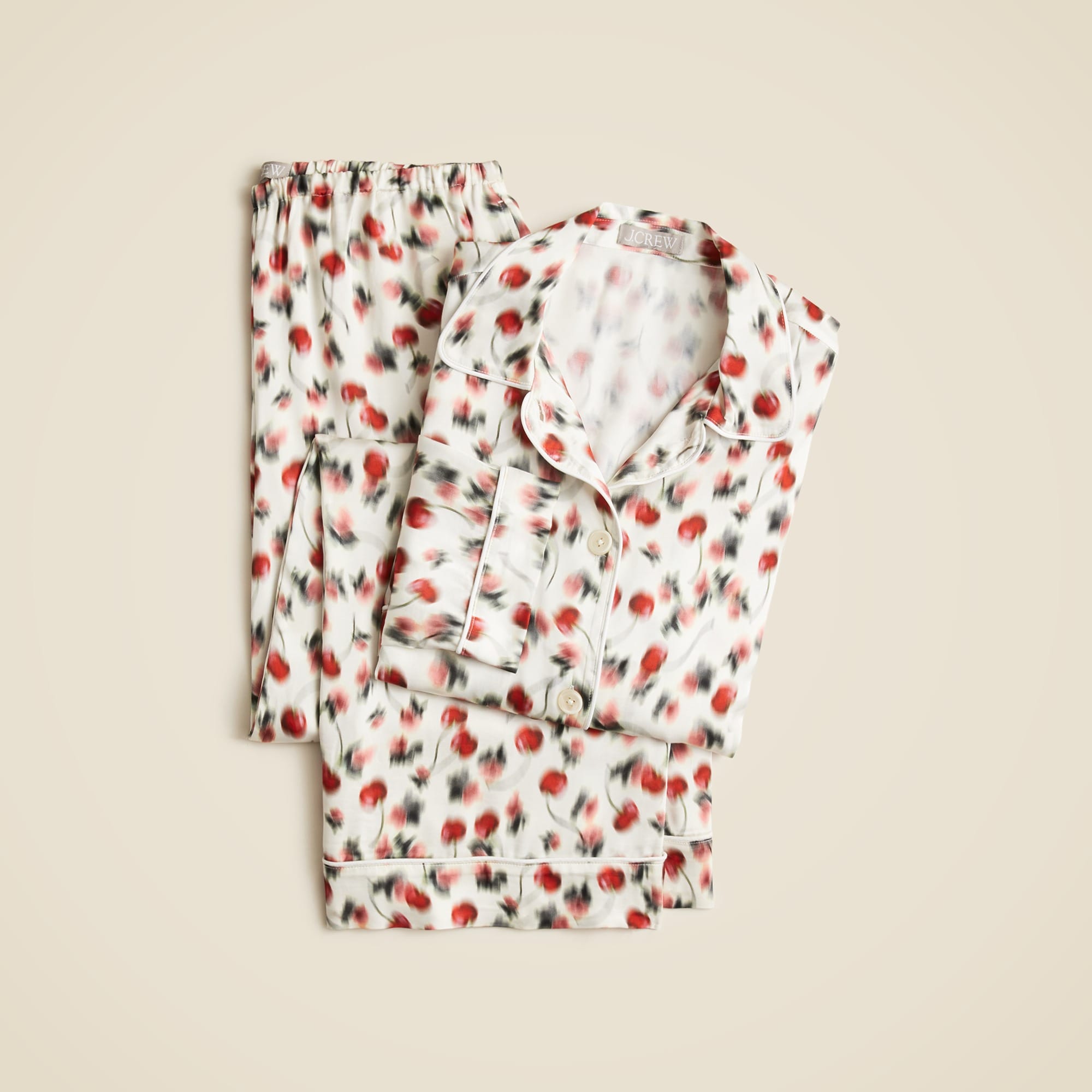  Soft shine pajama pant set in blurry cherry print