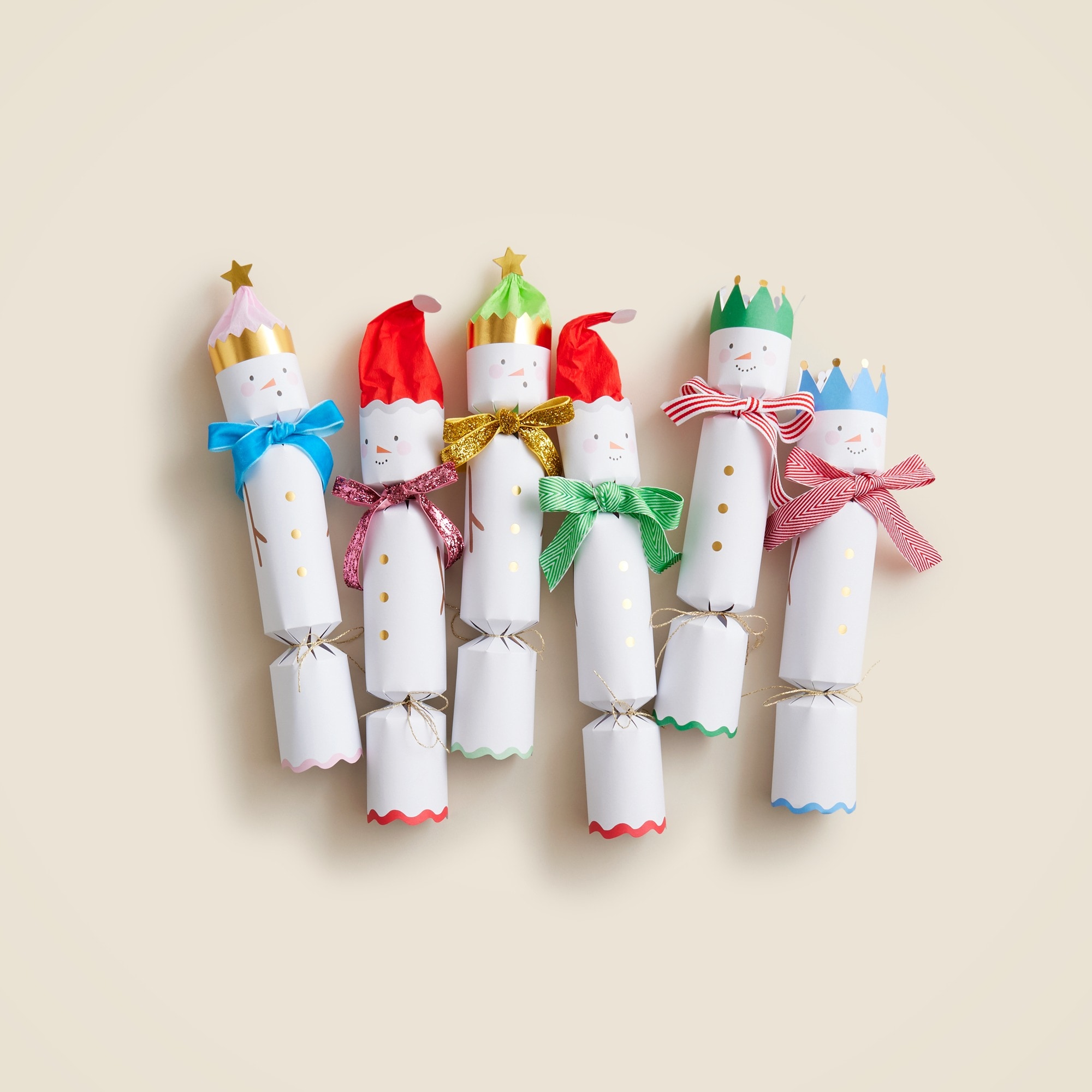 girls Meri Meri&trade; snowmen crackers pack-of-six