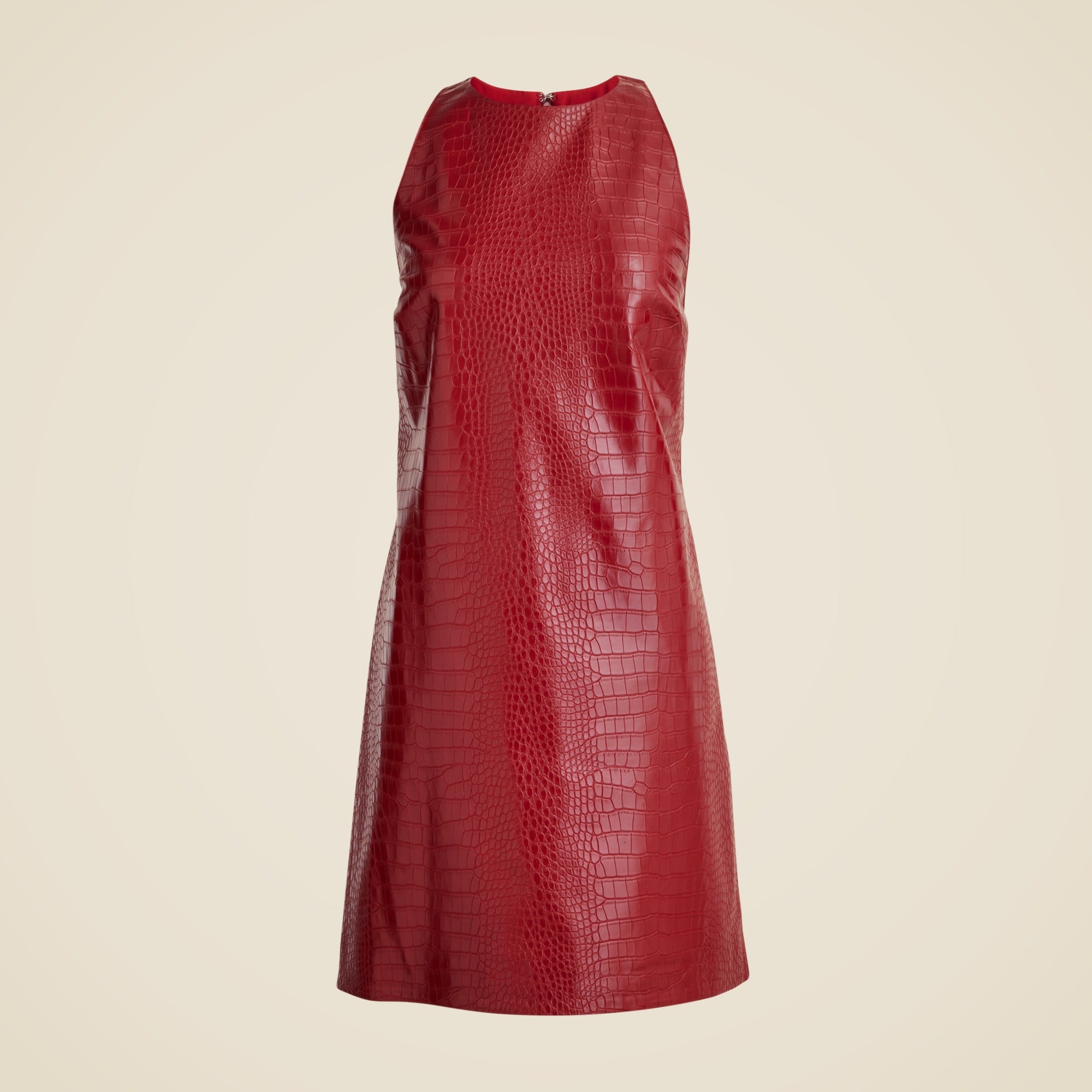 womens Collection faux crocodile-embossed leather shift dress