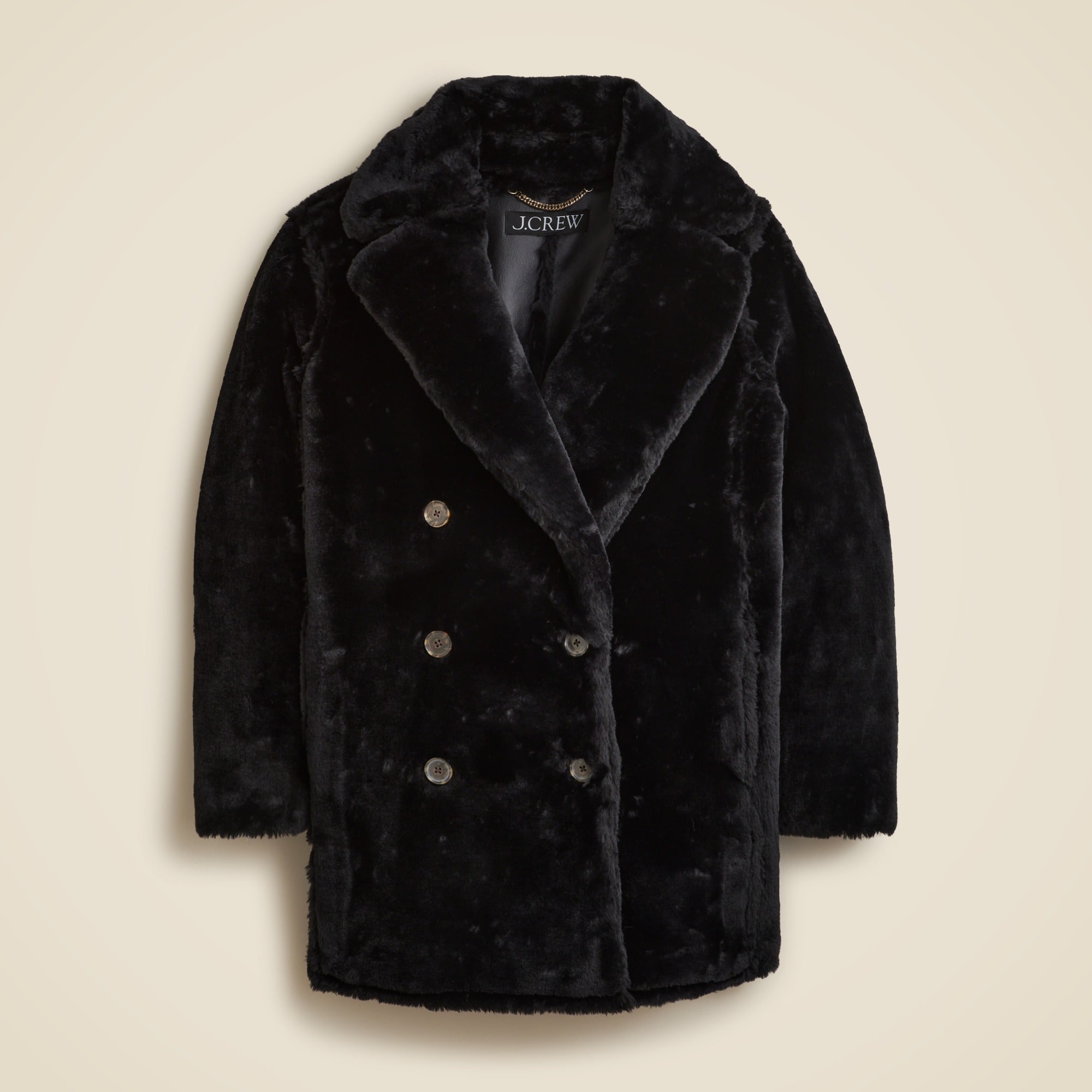  Faux-fur peacoat