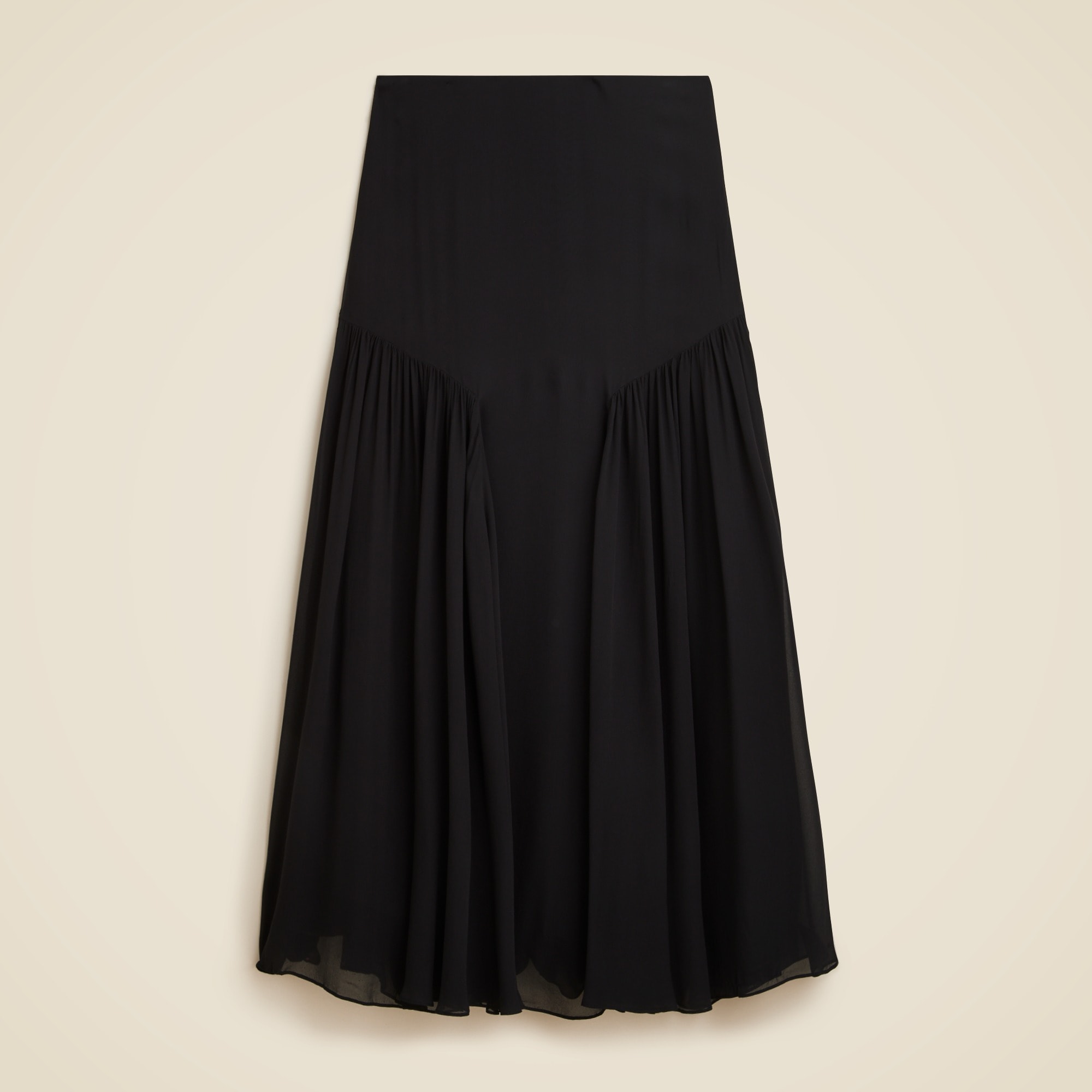 womens Drop-waist pleated skirt in chiffon