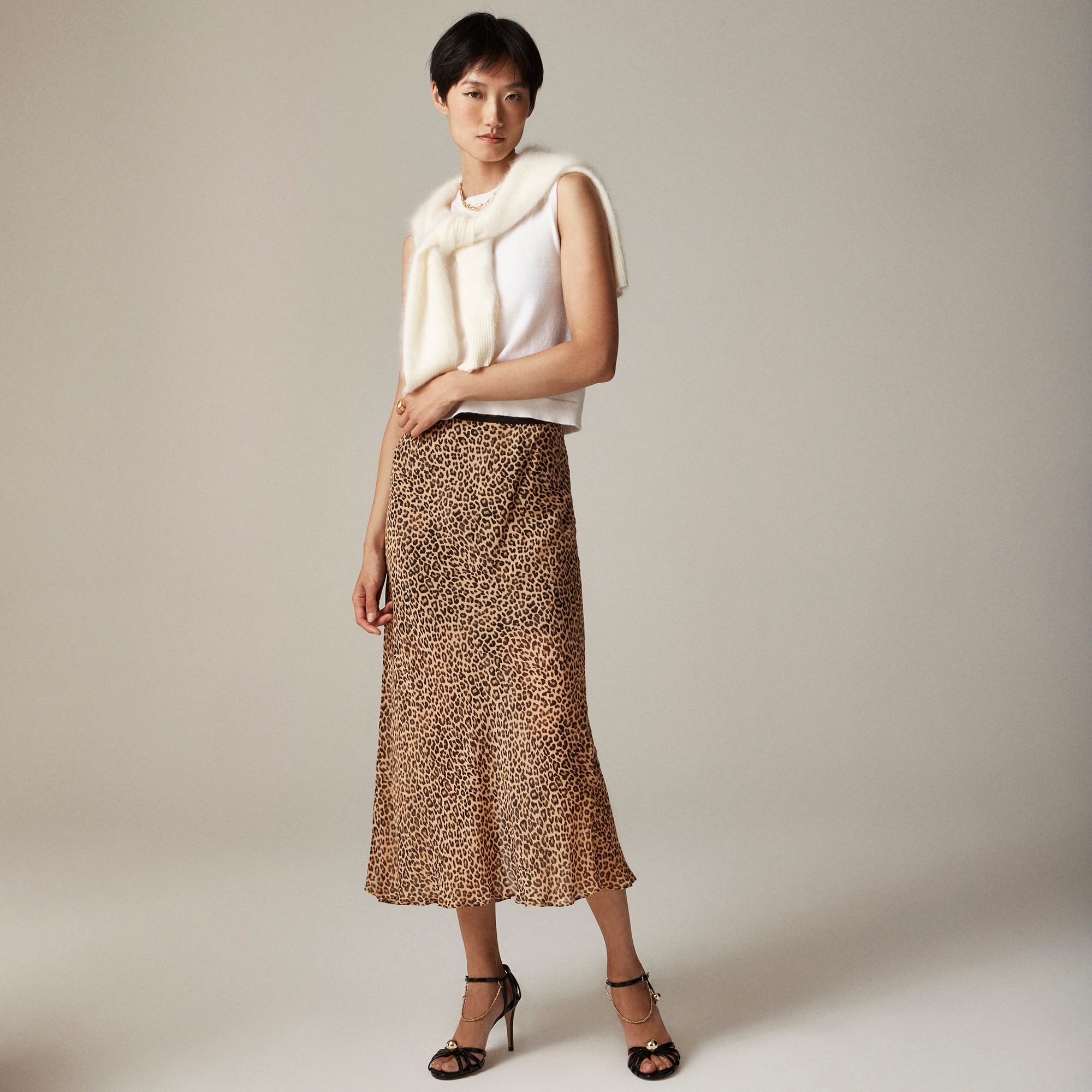 womens New Gwyneth skirt in leopard chiffon