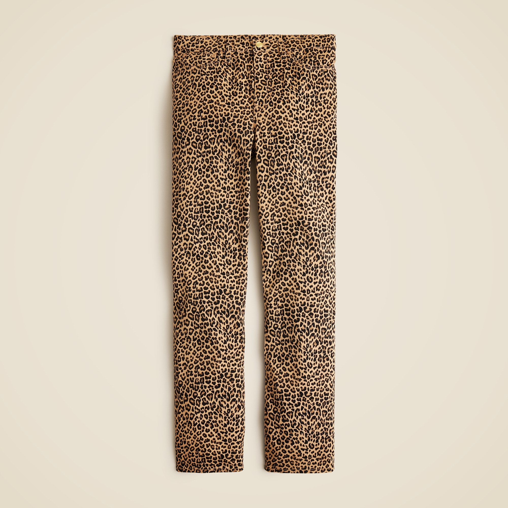  Straight-leg chino pant in leopard print