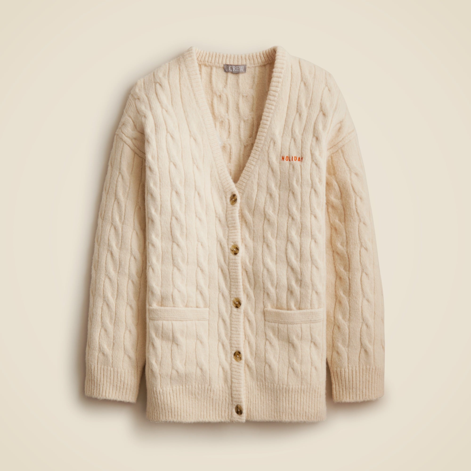  Limited-edition Holiday X J.Crew cable-knit cardigan sweater