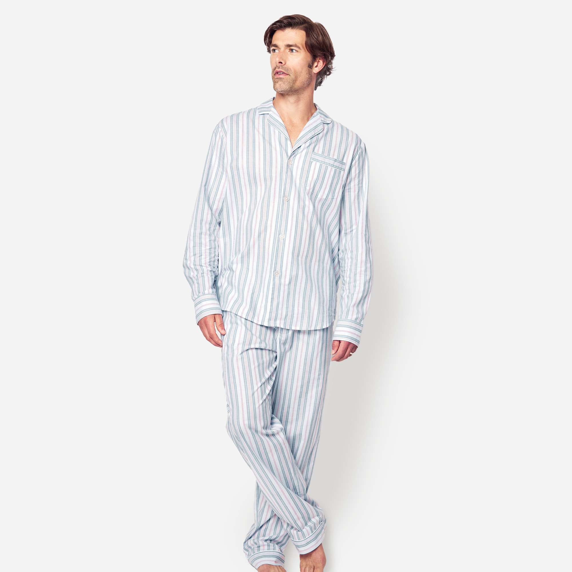 mens Petite Plume&trade; men's pajama set in vintage french stripe