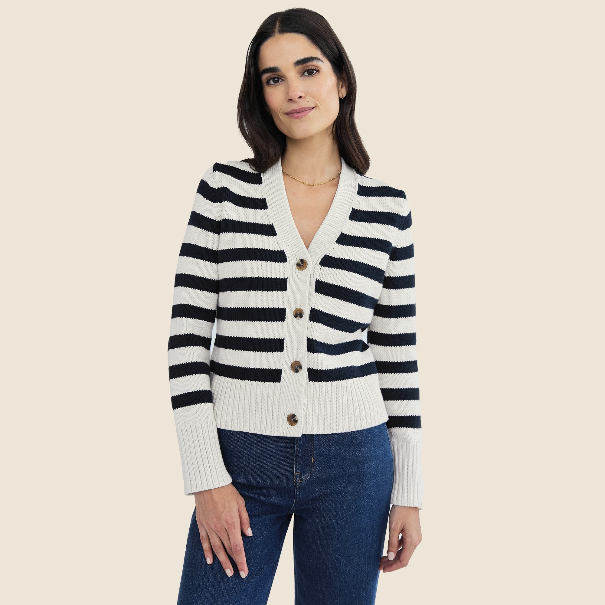 womens State of Cotton NYC Peyton striped cardigan sweater